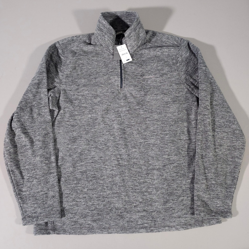 Eddie Bauer Quarter Zip Pullover Mens XL Grey Heather Fleece EM31LK109P